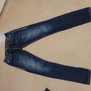 Rock Rivival women's skinny jeans, blue with 27 waist/31 inseam.